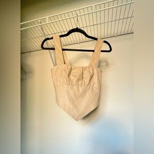 Small cropped faux leather top